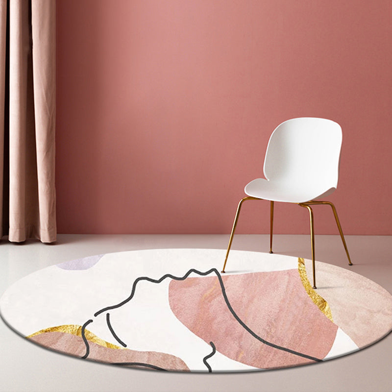 Meerkleurig huisduien moderne kleurblokt tapijt Synthetische synthetische niet-slip achterste wasbaar tapijt