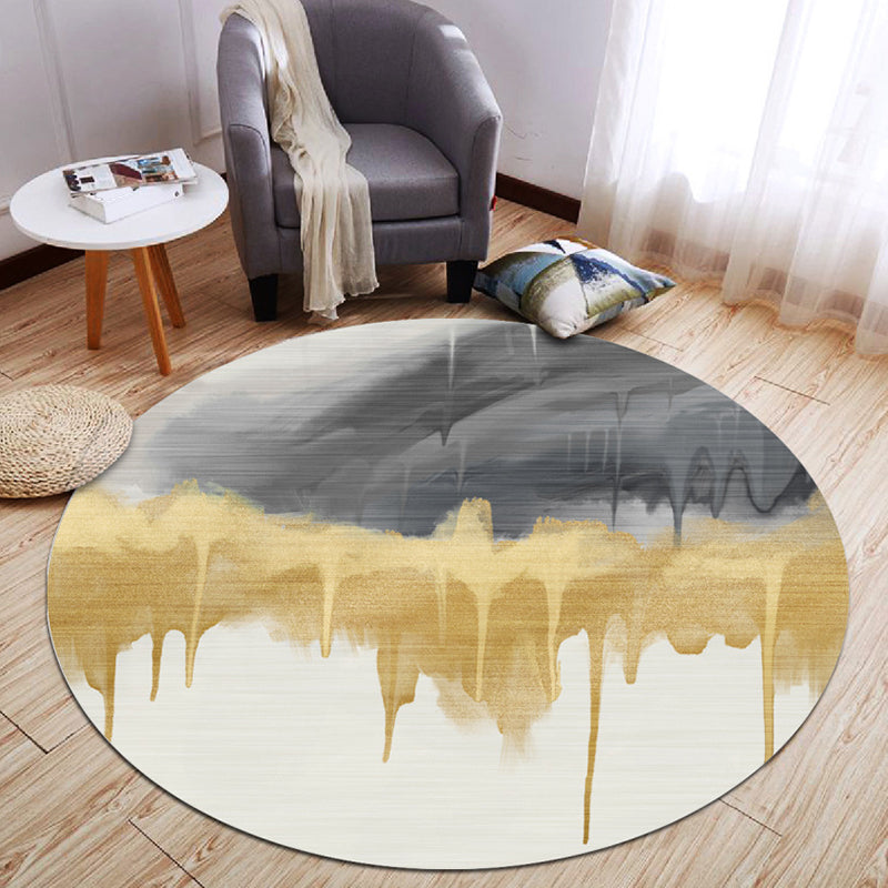 Classic Colorblock Rug Multi-Colored Simplicity Area Rug Polypropylene Anti-Slip Stain-Resistant Indoor Rug for Decor