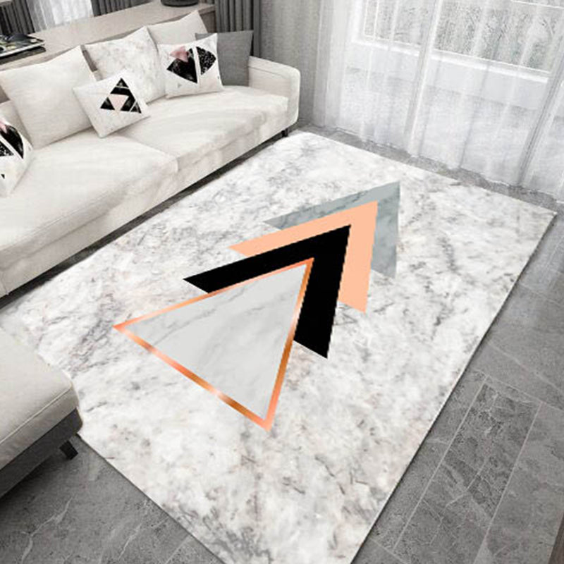 Modern Bedroom Rug Multi-Color Geometric Indoor Rug Pet Friendly Non-Slip Backing Area Carpet