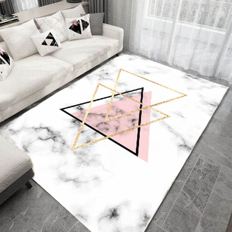 Modern Bedroom Rug Multi-Color Geometric Indoor Rug Pet Friendly Non-Slip Backing Area Carpet