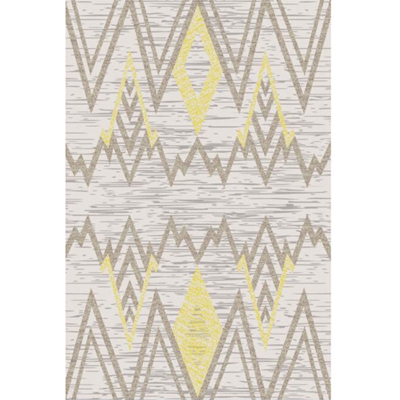 Nordic Living Room Rug Multicolor Geometric Print Area Carpet Synthetics Pet Friendly Easy Care Rug