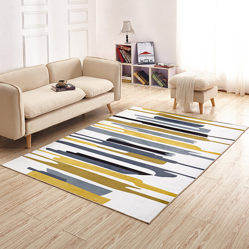 Nordic Living Room Rug Multicolor Geometric Print Area Carpet Synthetics Pet Friendly Easy Care Rug