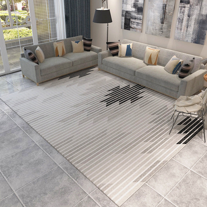 Nordic Living Room Rug Multicolor Geometric Print Area Carpet Synthetics Pet Friendly Easy Care Rug