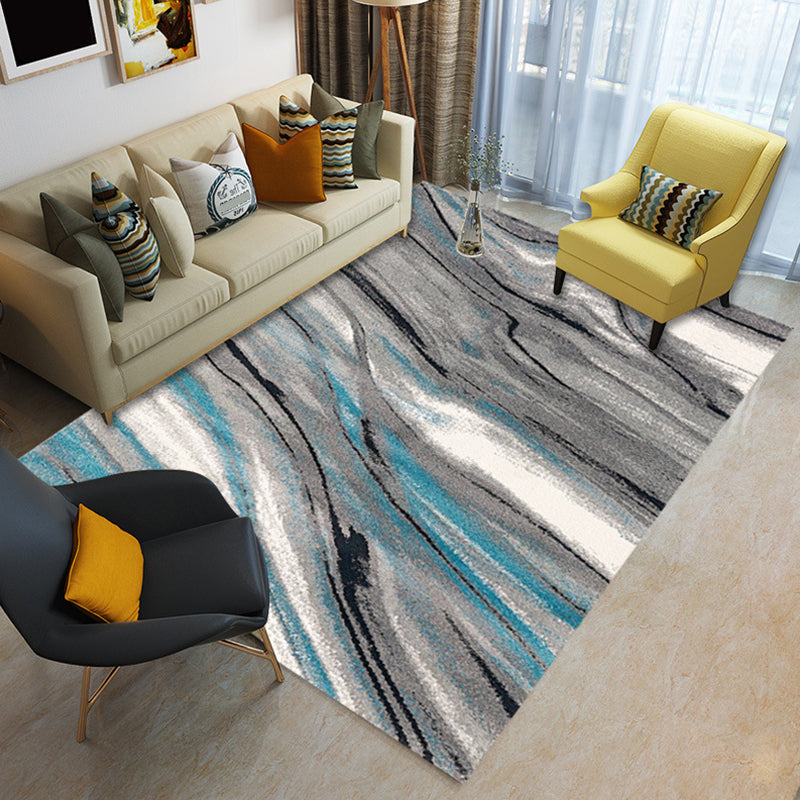 Glam Living Room Rug Multi Colored Abstract Pattern Carpet Synthetics Machine Washable Non-Slip Rug