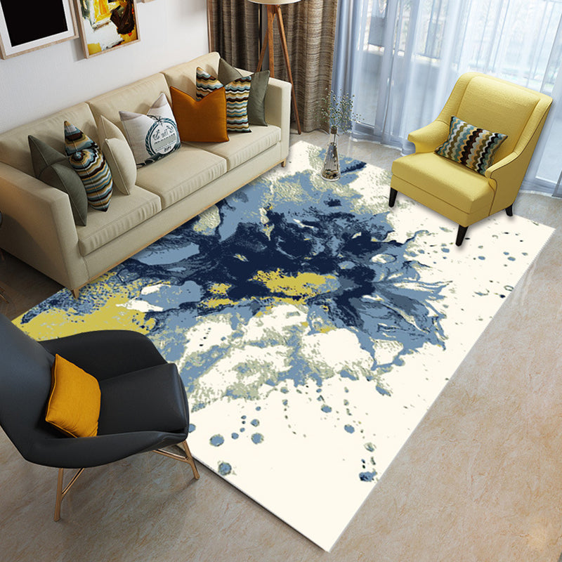 Glam Living Room Rug Multi Colored Abstract Pattern Carpet Synthetics Machine Washable Non-Slip Rug