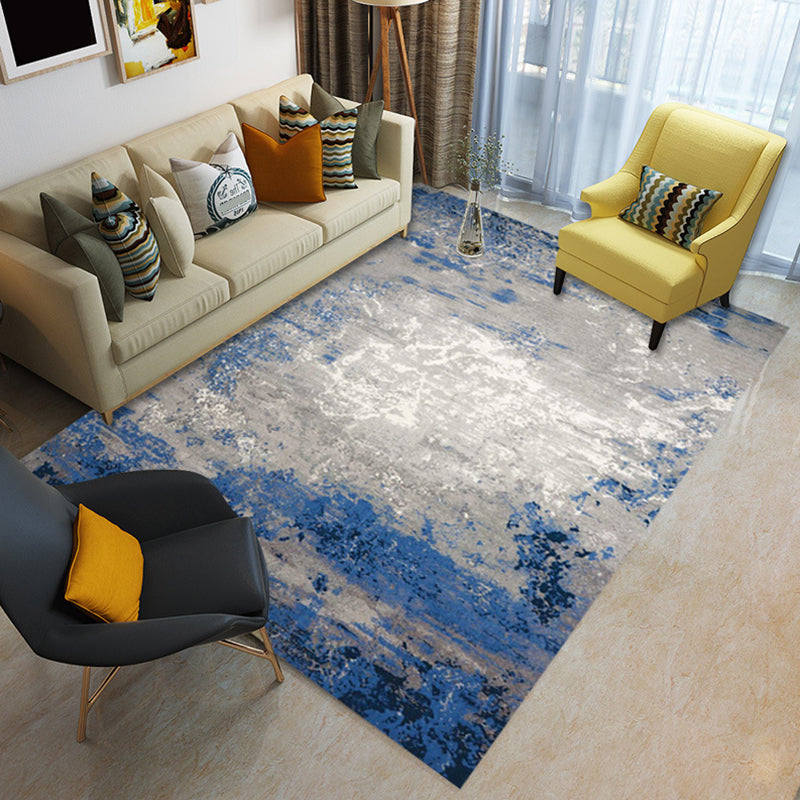 Glam Living Room Rug Multi Colored Abstract Pattern Carpet Synthetics Machine Washable Non-Slip Rug