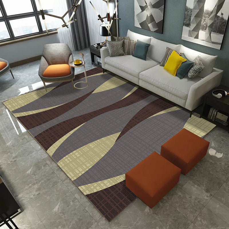 Luxury Living Room Rug Multi Color Geometric Area Rug Polypropylene Easy Care Machine Washable Carpet