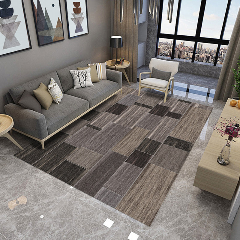 Unique Geometric Rug Multi-Color Modern Area Carpet Polypropylene Non-Slip Backing Easy Care Rug for Parlor