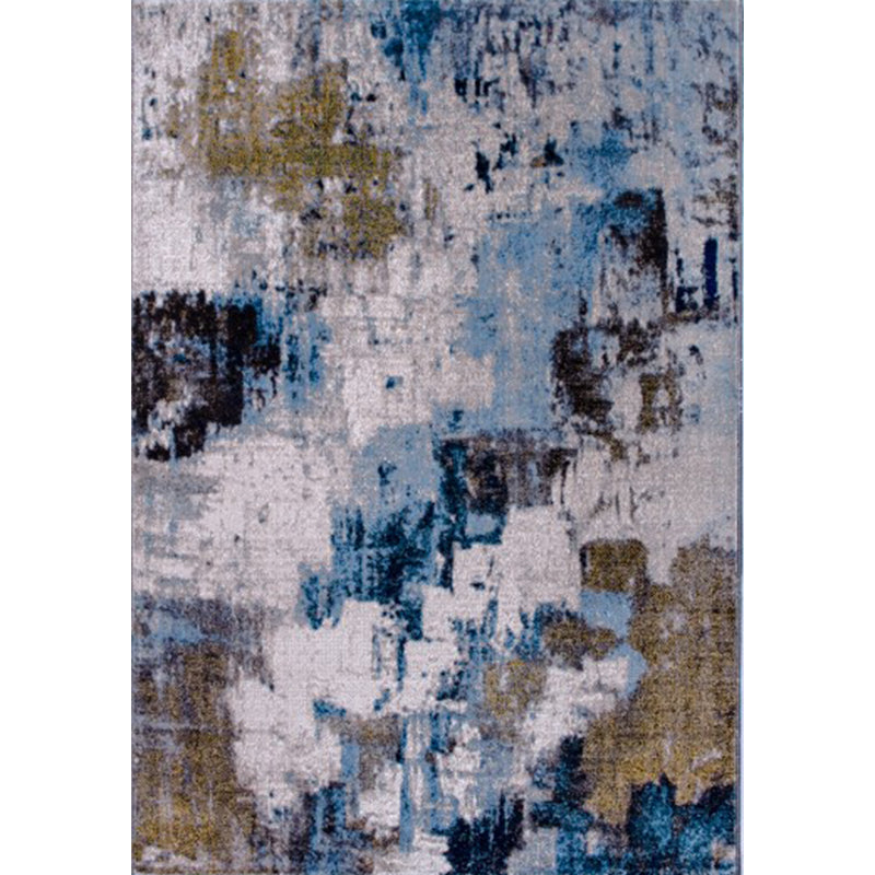 Multi-Colored Abstract Rug Polypropylene Creative Area Rug Pet Friendly Washable Easy Care Carpet for Bedroom