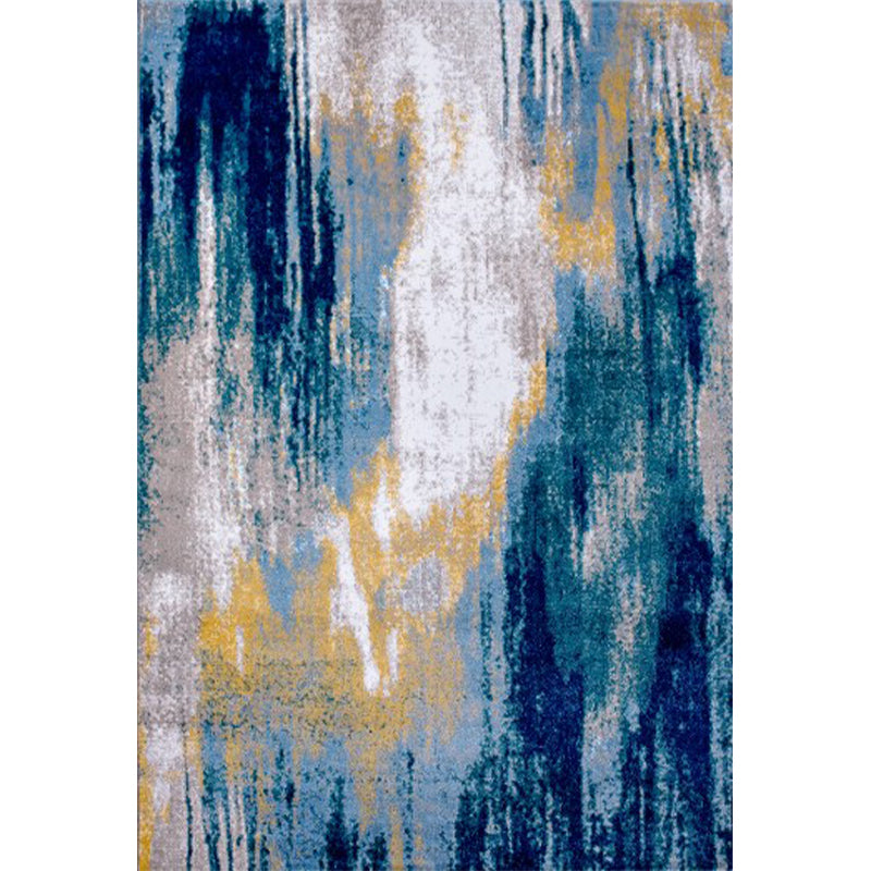 Multi-Colored Abstract Rug Polypropylene Creative Area Rug Pet Friendly Washable Easy Care Carpet for Bedroom