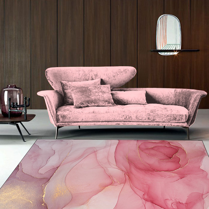 Casual Multi Color Floral Rug Synthetics Comfort Indoor Rug Pet Friendly Machine Washable Carpet for Living Room