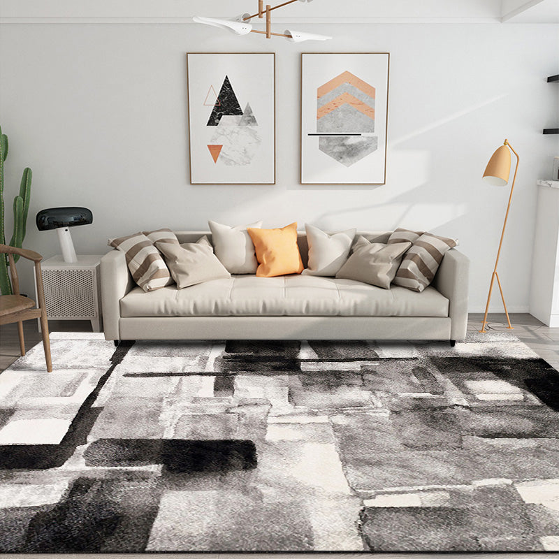 Modern Bedroom Rug Multi Color Abstract Print Area Rug Synthetics Anti-Slip Backing Machine Washable Carpet