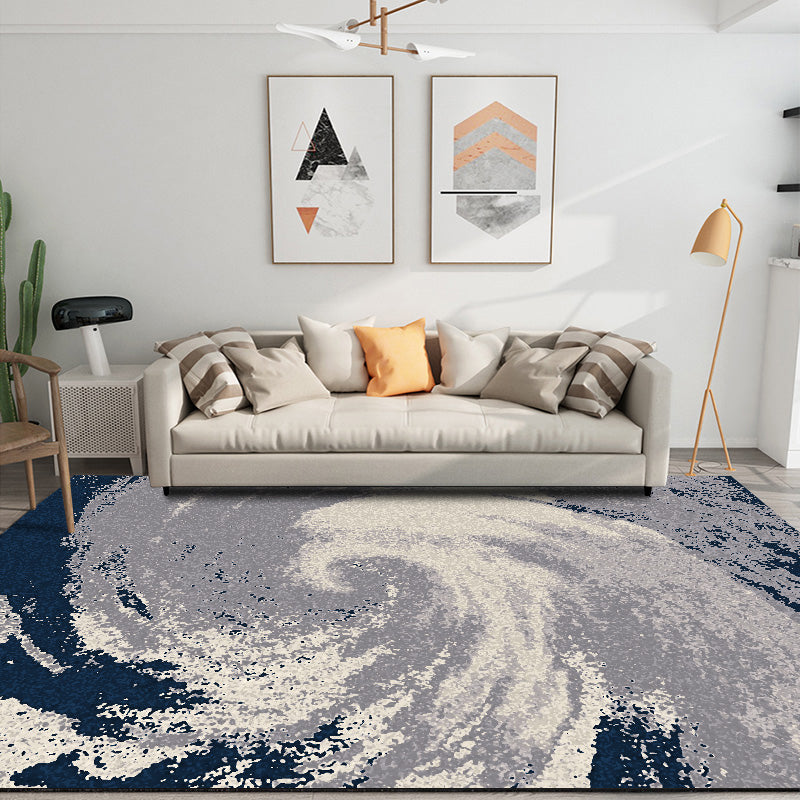 Modern Bedroom Rug Multi Color Abstract Print Area Rug Synthetics Anti-Slip Backing Machine Washable Carpet