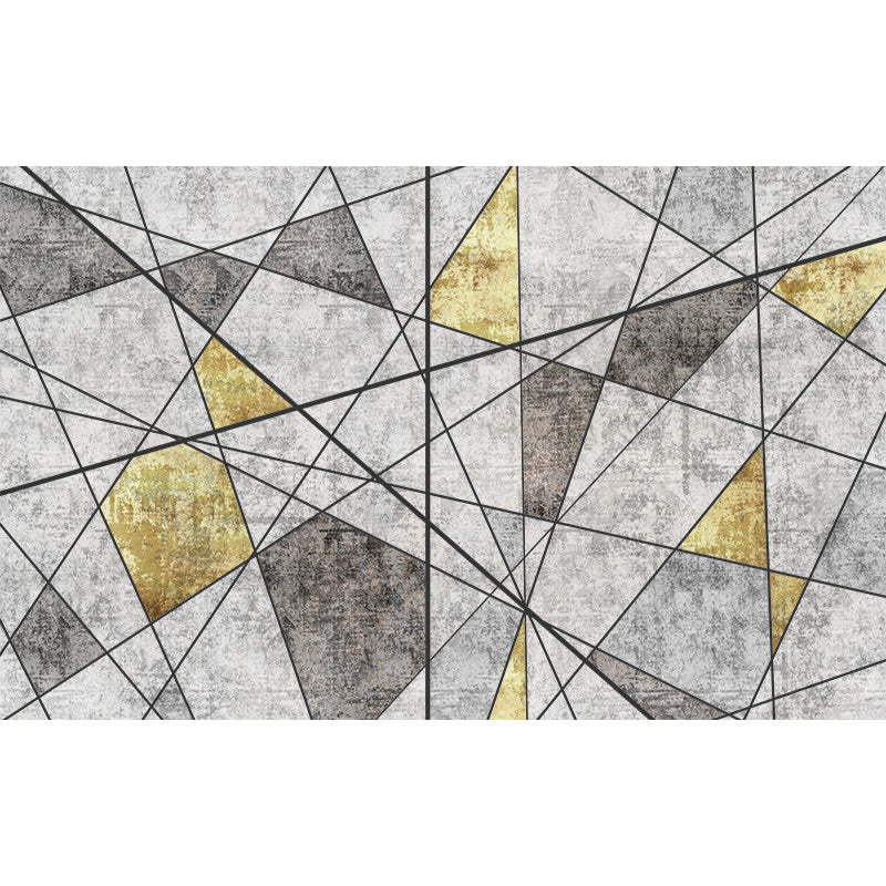 Modern Bedroom Rug Multi Color Abstract Print Area Rug Synthetics Anti-Slip Backing Machine Washable Carpet