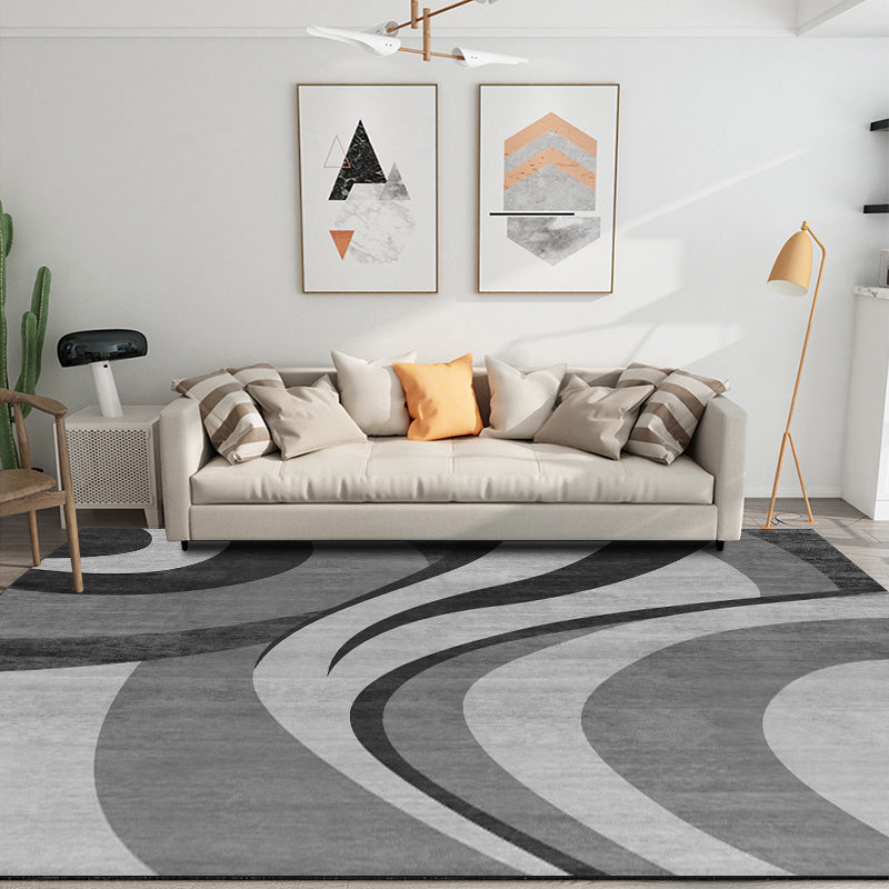 Modern Bedroom Rug Multi Color Abstract Print Area Rug Synthetics Anti-Slip Backing Machine Washable Carpet