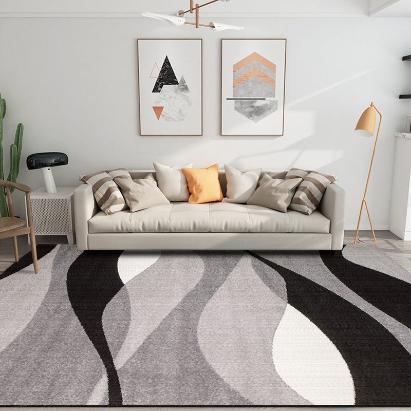 Modern Bedroom Rug Multi Color Abstract Print Area Rug Synthetics Anti-Slip Backing Machine Washable Carpet