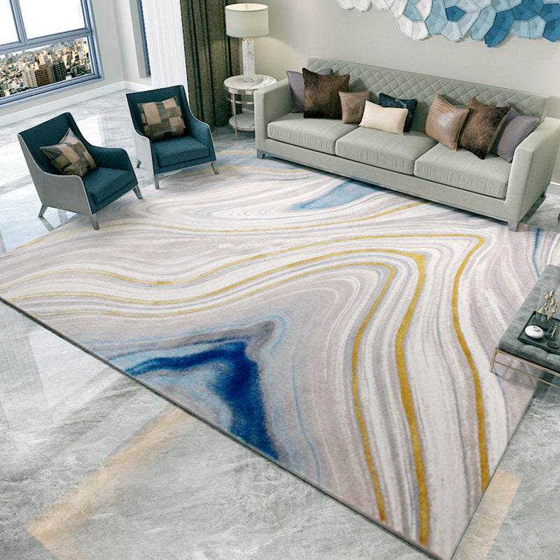 Minimalist Living Room Rug Multi-Color Oriental Pattern Area Carpet Synthetics Pet Friendly Easy Care Rug