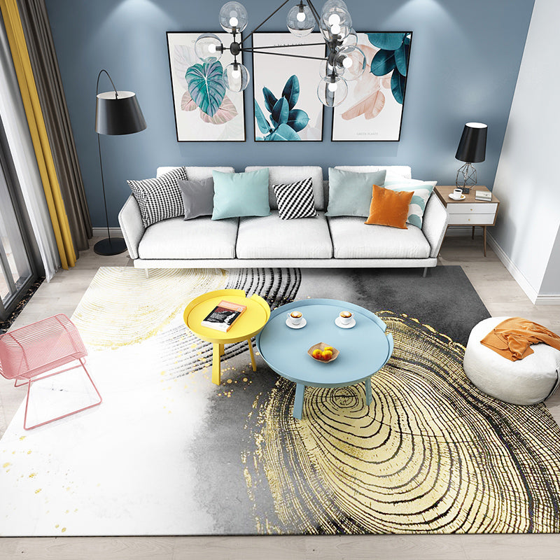 Multi Color Natural Rug Polypropylene Abstract Print Carpet Easy Care Machine Washable Rug for Room