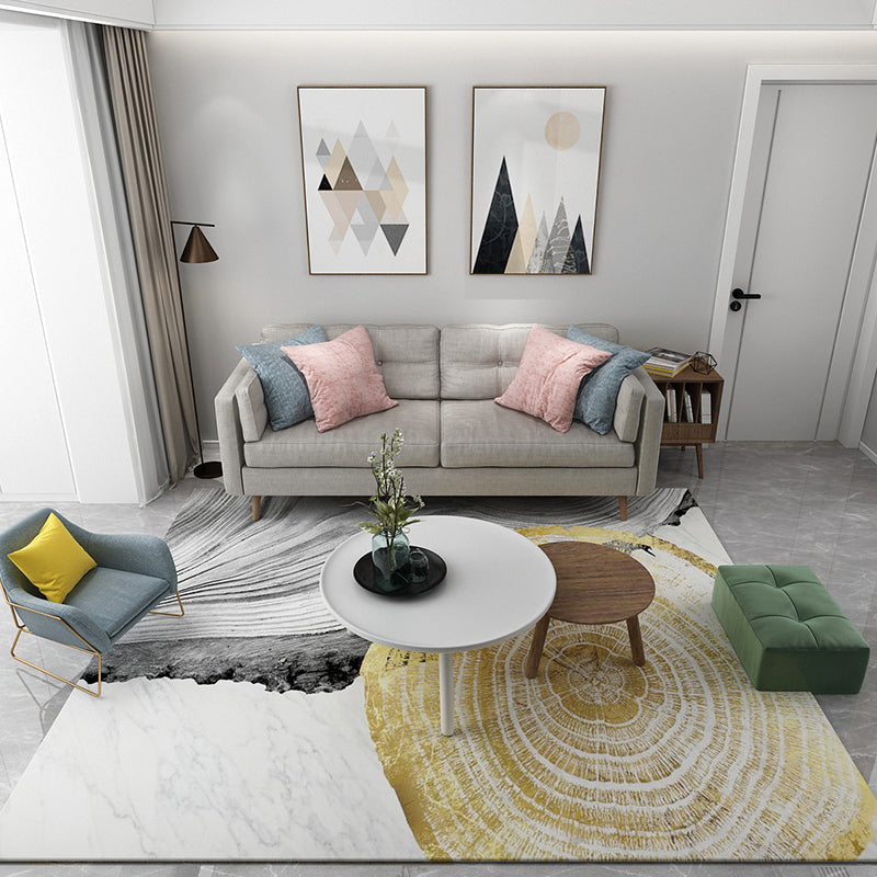 Multi Color Natural Rug Polypropylene Abstract Print Carpet Easy Care Machine Washable Rug for Room