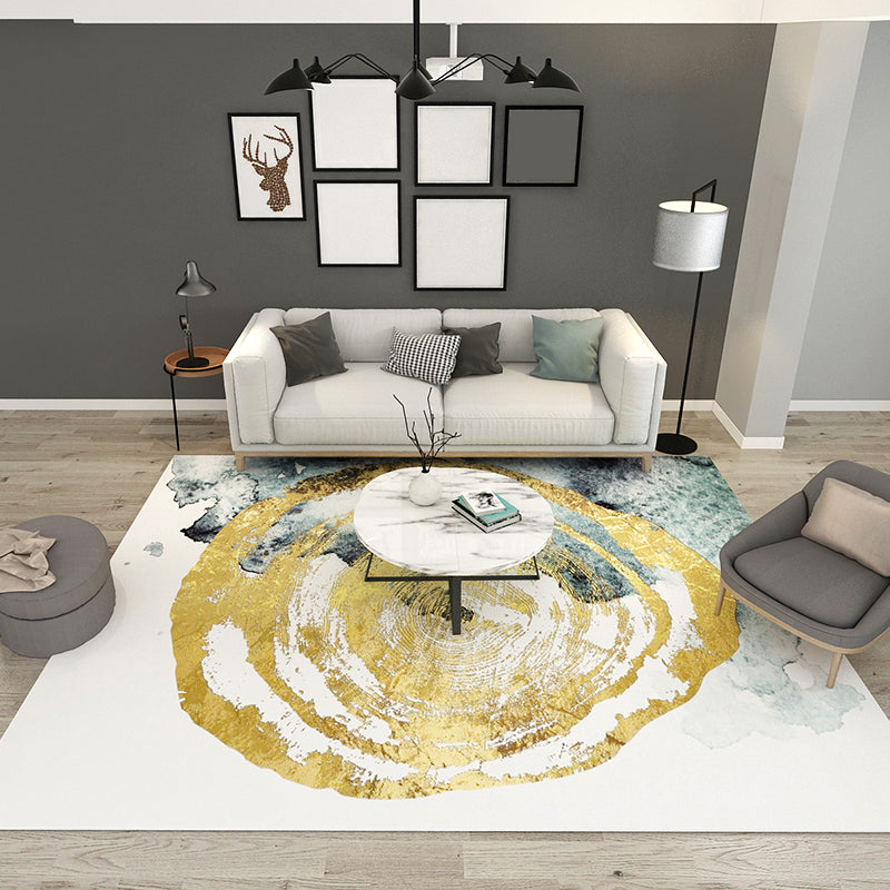 Multi Color Natural Rug Polypropylene Abstract Print Carpet Easy Care Machine Washable Rug for Room