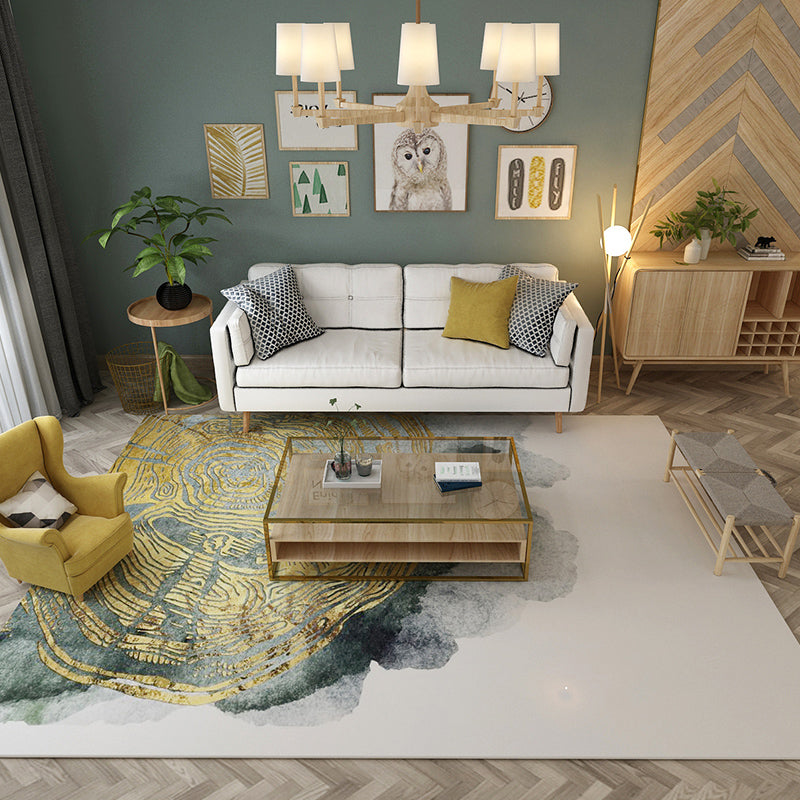 Multi Color Natural Rug Polypropylene Abstract Print Carpet Easy Care Machine Washable Rug for Room