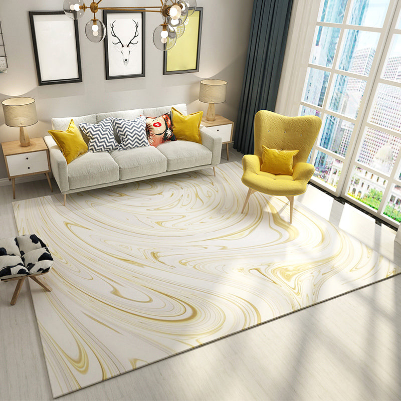 Casual Multi Color Printed Rug Polyster Modern Area Carpet Non-Slip Backing Washable Rug for Bedroom