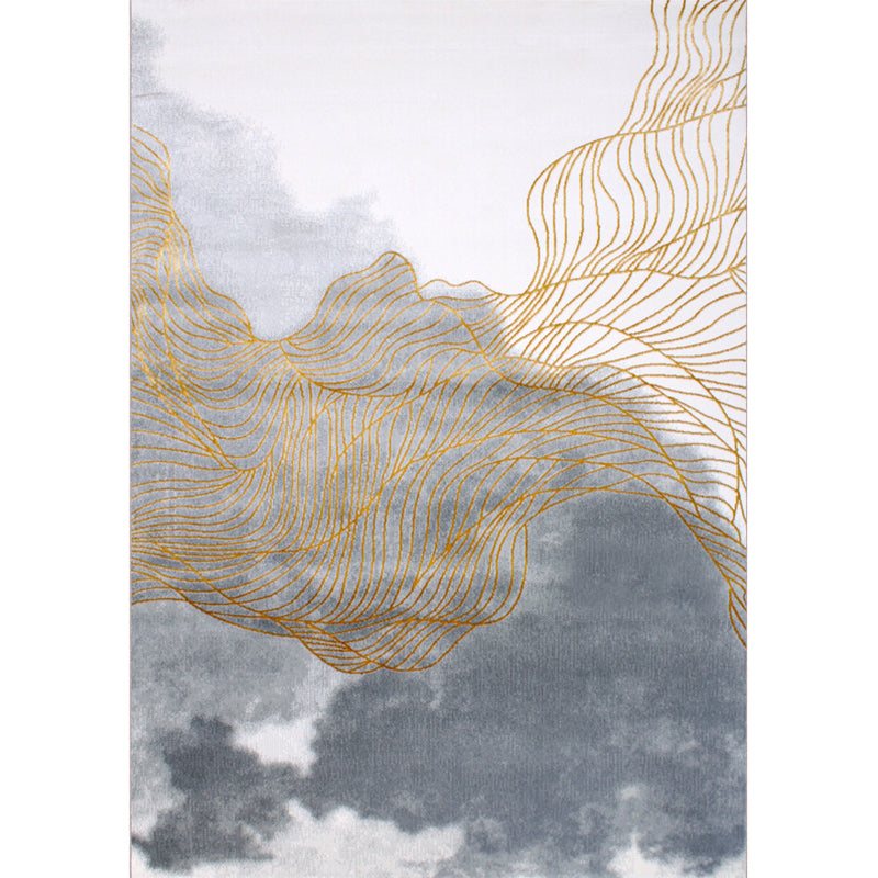 Novelty Striped Rug Multi Colored Rayon Area Carpet Pet Friendly Washable Indoor Rug for Home Decor