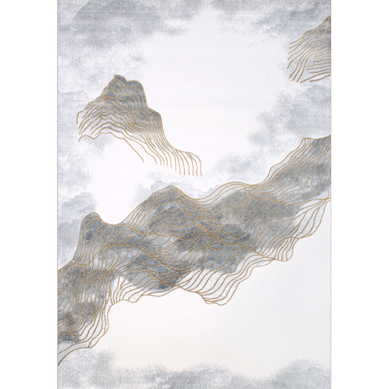 Novelty Striped Rug Multi Colored Rayon Area Carpet Pet Friendly Washable Indoor Rug for Home Decor