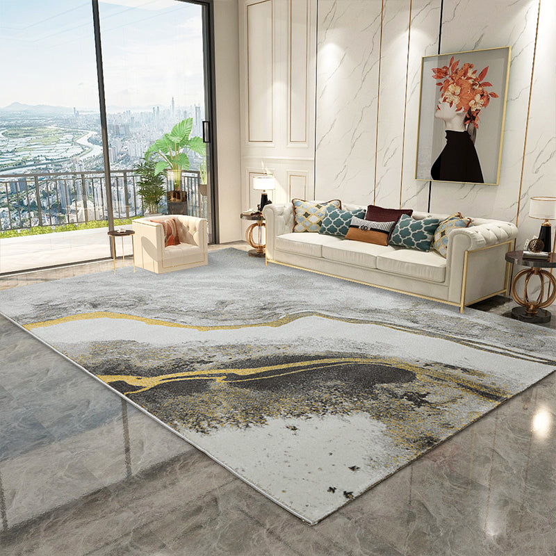 Scandinavian Decoration Rug Multi-Color Oriental Pattern Area Carpet Polyster Pet Friendly Washable Rug