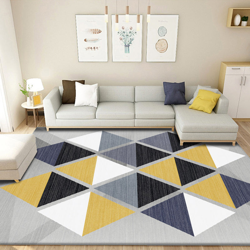 Creative Home Decoration Rug Multi Color Geometric Print Area Rug Polypropylene Anti-Slip Easy Care Carpet