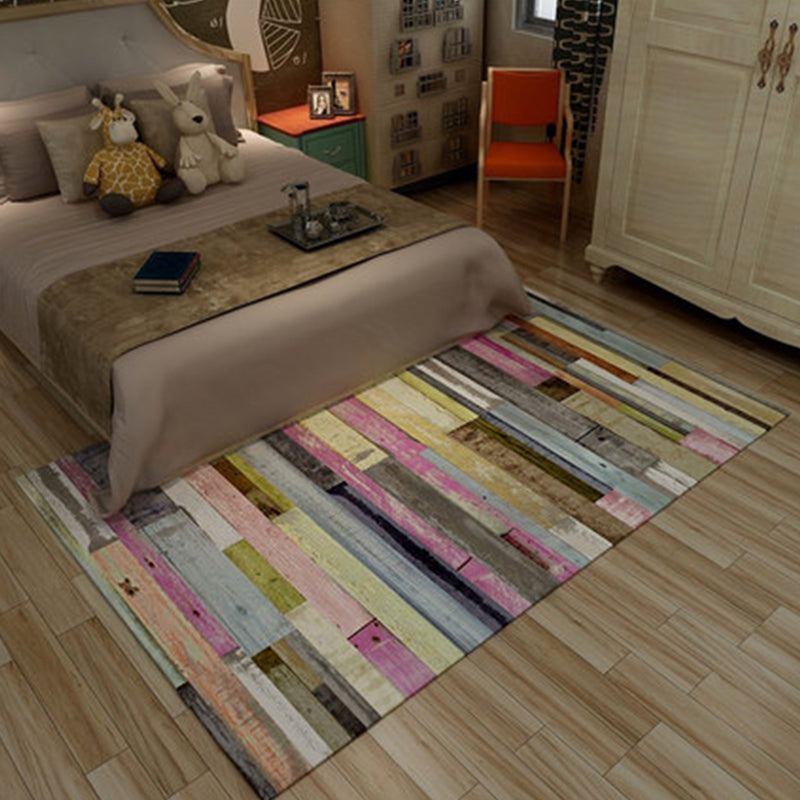 Modern Home Decor Rug Multi Color Abstract Print Area Carpet Synthetics Non-Slip Backing Pet Friendly Rug