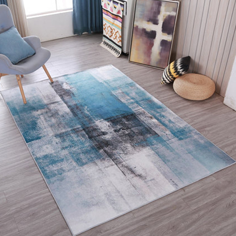 Modern Home Decor Rug Multi Color Abstract Print Area Carpet Synthetics Non-Slip Backing Pet Friendly Rug