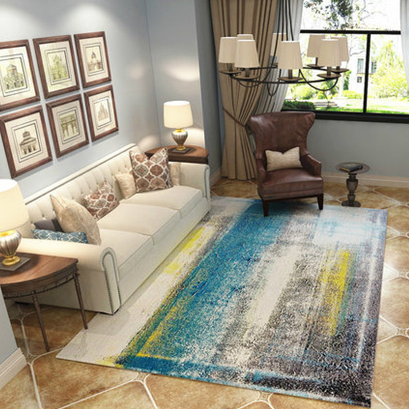 Modern Home Decor Rug Multi Color Abstract Print Area Carpet Synthetics Non-Slip Backing Pet Friendly Rug