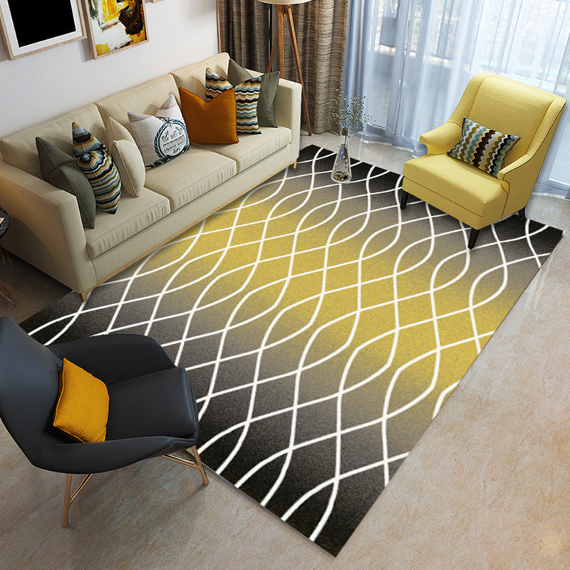 Modern Home Decor Rug Multi Color Abstract Print Area Carpet Synthetics Non-Slip Backing Pet Friendly Rug
