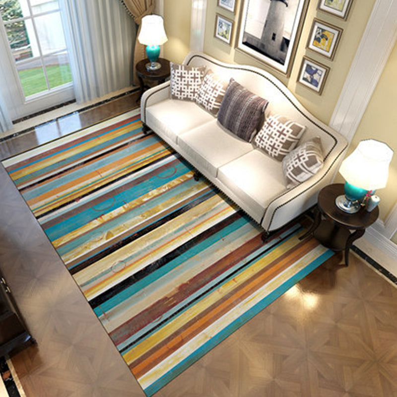Modern Home Decor Rug Multi Color Abstract Print Area Carpet Synthetics Non-Slip Backing Pet Friendly Rug
