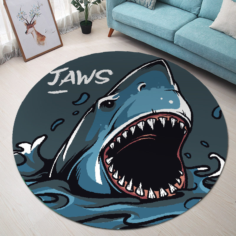 Modern Cartoon Print Rug Multi-Color Polyster Area Rug Anti-Slip Backing Machine Washable Carpet for Kids Room