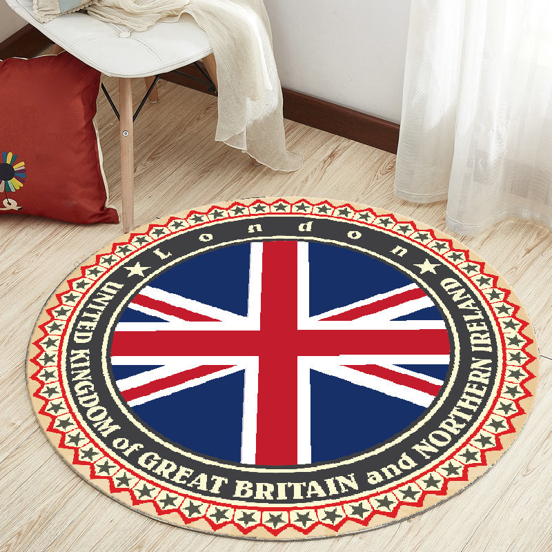 Modern Cartoon Print Rug Multi-Color Polyster Area Rug Anti-Slip Backing Machine Washable Carpet for Kids Room