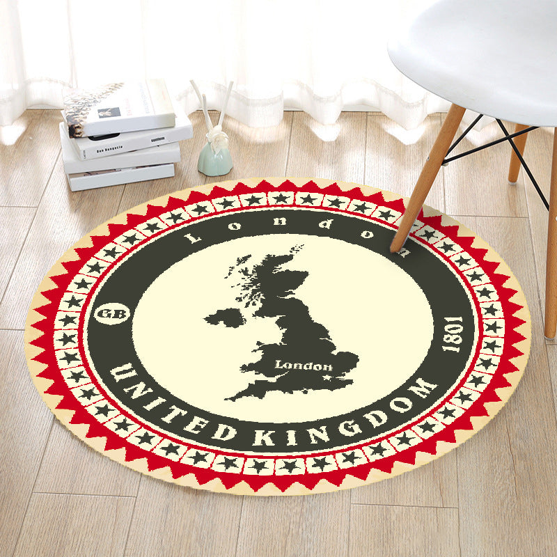 Modern Cartoon Print Rug Multi-Color Polyster Area Rug Anti-Slip Backing Machine Washable Carpet for Kids Room