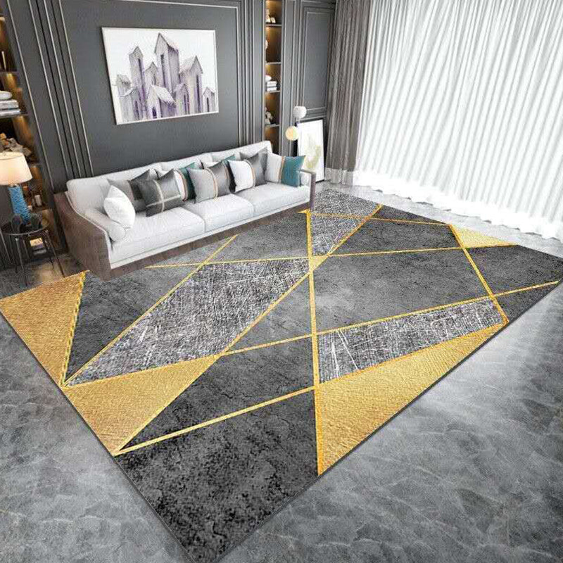 Nordic Bedroom Rug Multi Colored Plant Printed Area Rug Polypropylene Pet Friendly Stain-Resistant Carpet