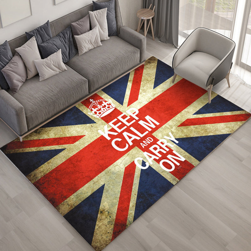 Multi Colored Plant Print Rug Polypropylene Simplicity Carpet Non-Slip Pet Friendly Indoor Rug for Living Room