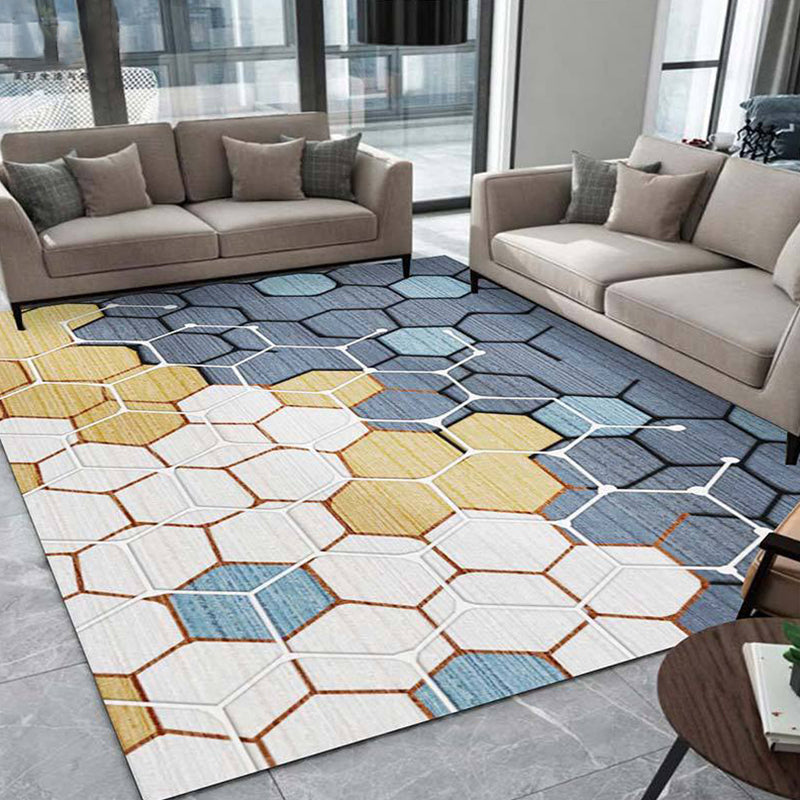 Multi Colored Plant Print Rug Polypropylene Simplicity Carpet Non-Slip Pet Friendly Indoor Rug for Living Room