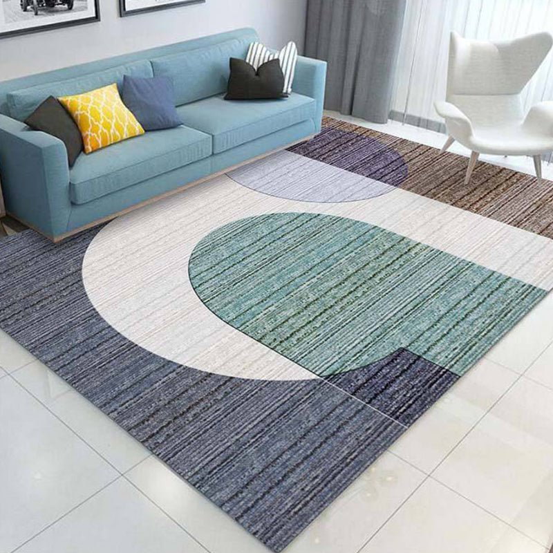 Multi Colored Plant Print Rug Polypropylene Simplicity Carpet Non-Slip Pet Friendly Indoor Rug for Living Room