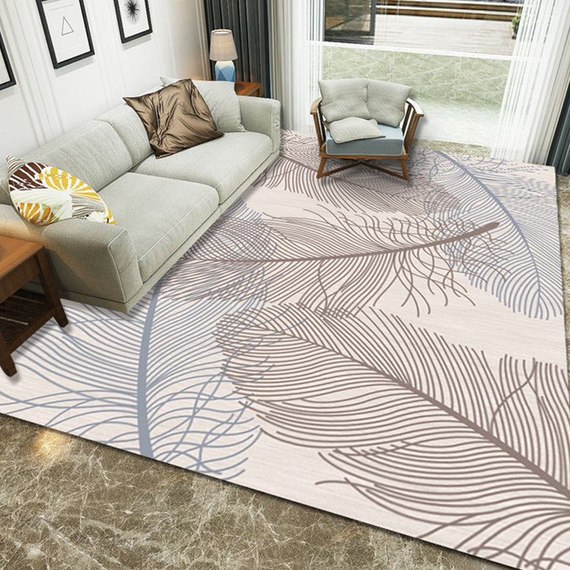 Creative Bedroom Rug Multi Colored Plant Indoor Rug Synthetics Easy Care Machine Washable Carpet