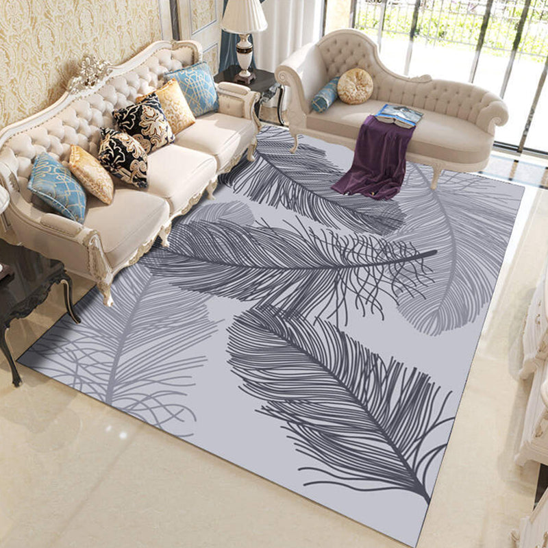 Classic Plant Print Rug Multi-Color Western Area Rug Polypropylene Easy Care Stain-Resistant Carpet for Parlor