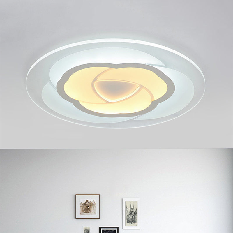 Klare florale Deckenleuchte im modernen Stil mit metallischer LED-Deckenleuchte für das Wohnzimmer