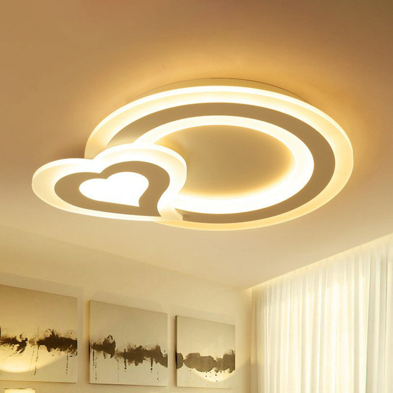 Ultra-Thin Acrylic Flush Mount Lighting Minimalist White LED Flush Mount Fixture for Kids Bedroom