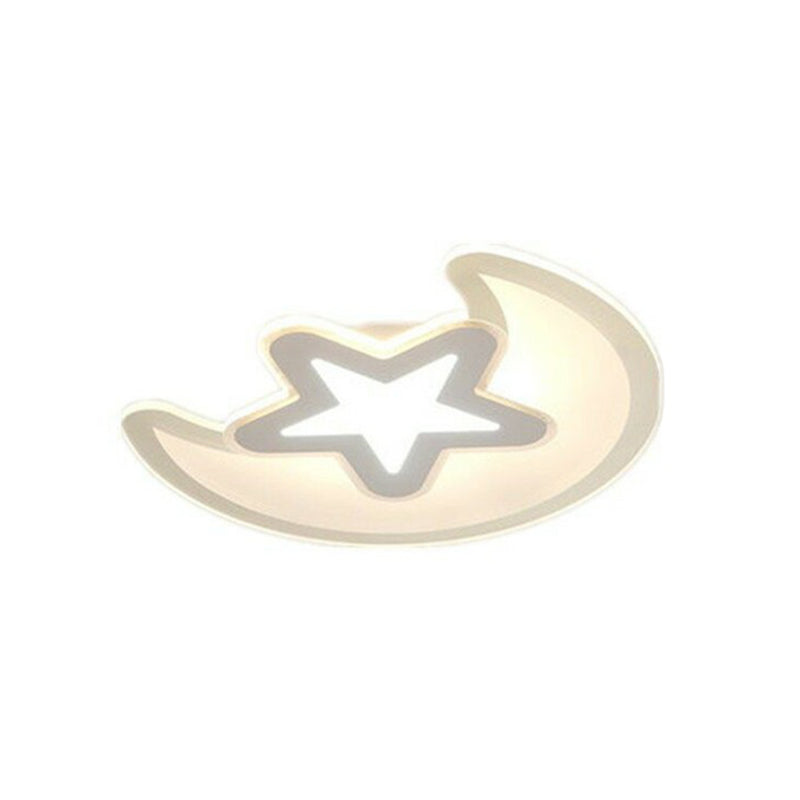 Plafonnier LED en forme de croissant et d'étoile transparent, plafonnier moderne en acrylique pour la maternelle