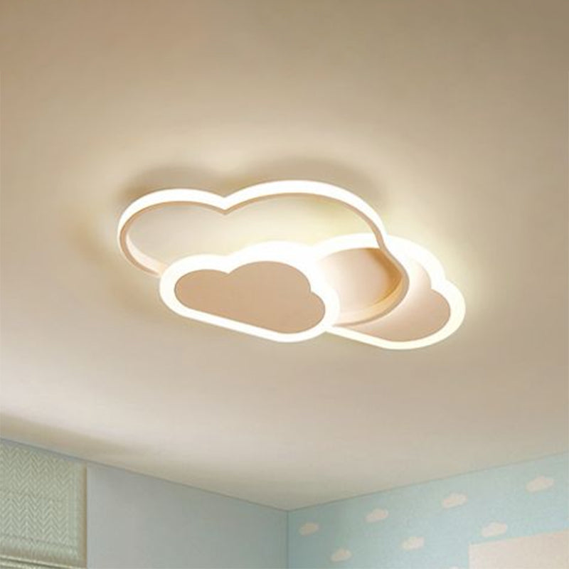 Iluminación de montaje en la nube metálica Iluminación Minimalista de montaje de LED blanco para niños