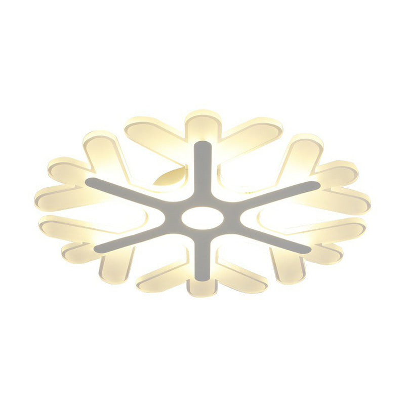 Snowflake Acrylic LED Flush Mount Modern Clear Flushmount Ceiling Light for Living Room