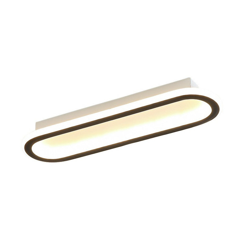 Plafonnier linéaire à LED de style moderne en acrylique pour couloir, luminaire de plafond en noir